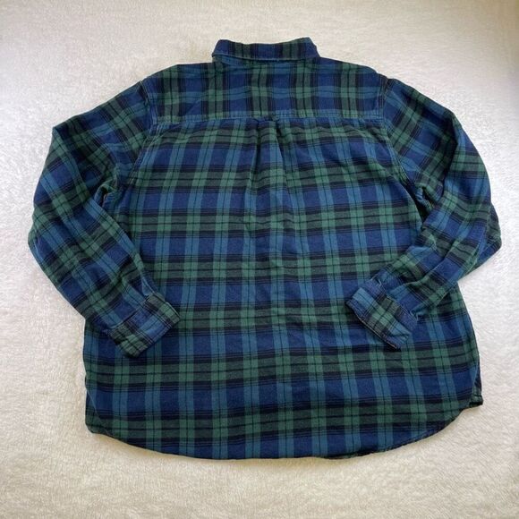 Woolrich Shirt Mens XL Button Plaid Flannel Long Sleeve Blue Green Cotton Extra - Picture 2 of 12